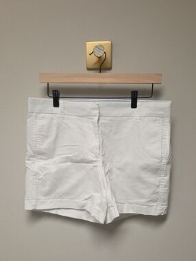 J Crew Women's White Twill Shorts, Size 8